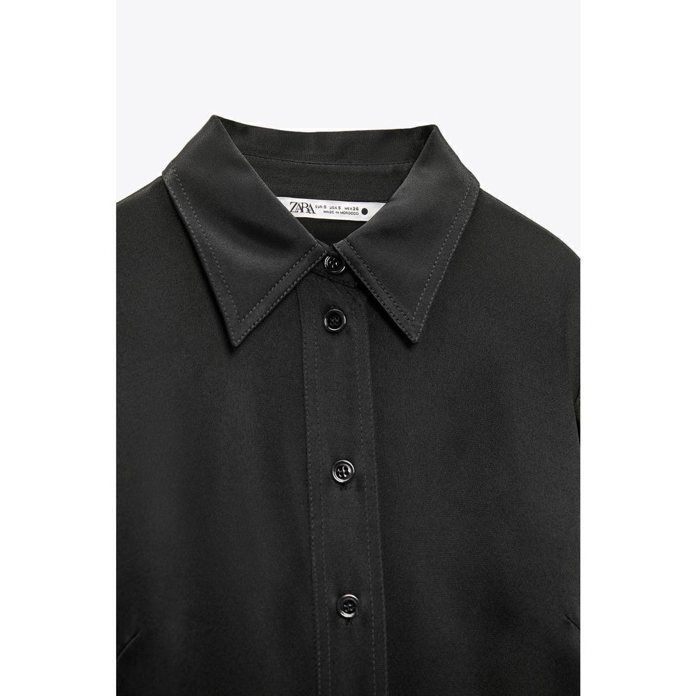 ZARA SATIN EFFECT SHIRT DRESS NEW VISCOSE - Picture 5 of 5